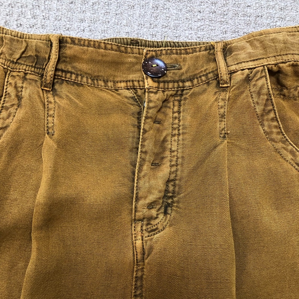 Free People Mustard Brown High-Waist Pants - Picture 2 of 8